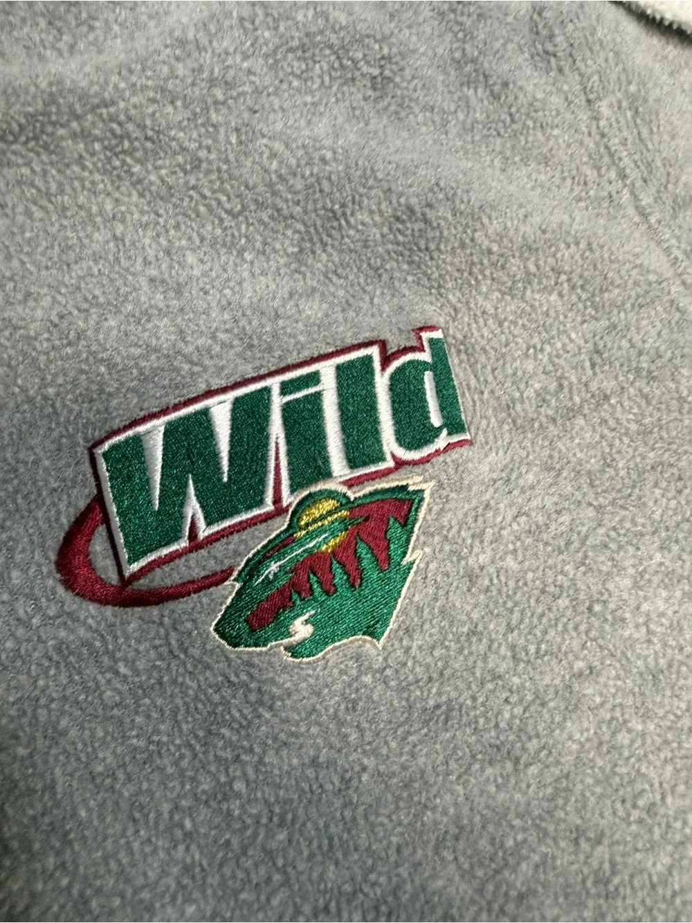 Active Basic Gray Quarter-Zip Fleece Pullover with White Stripes - Picture 2 of 8